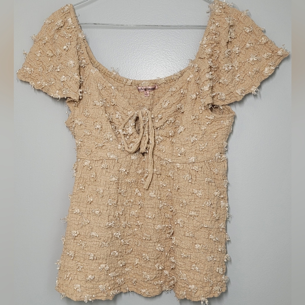 Bailey Rose Tan Textured Blouse